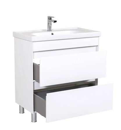 Mobilier de baie pe pardoseală Valencia Alb Aqua Rodos