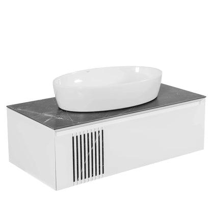 Mobilier de baie suspendat Manhattan , Alb Aqua Rodos