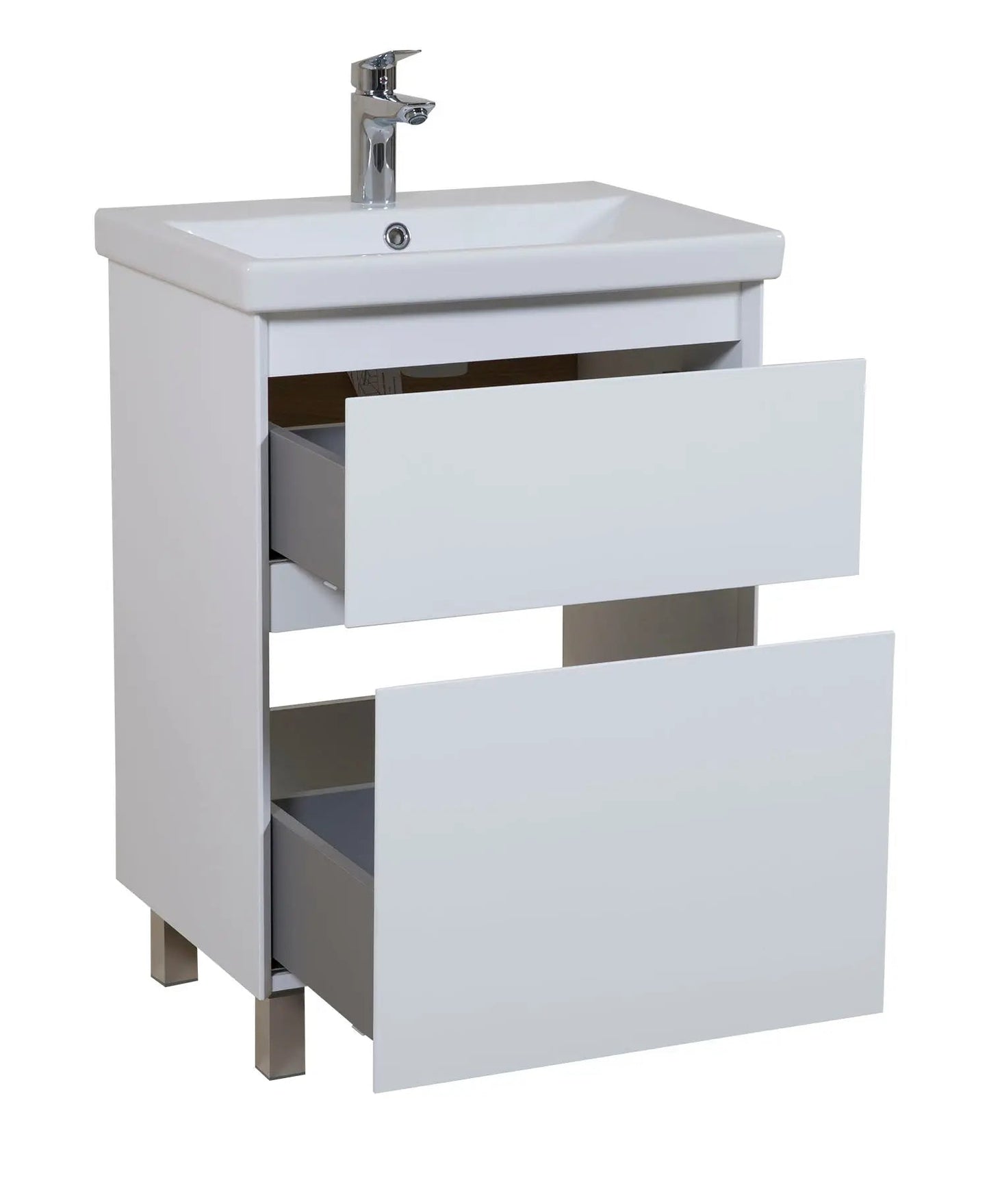 Mobilier de baie pe pardoseala Elite, Alb Mat Aqua Rodos