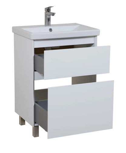 Mobilier de baie pe pardoseala Elite, Alb Mat Aqua Rodos