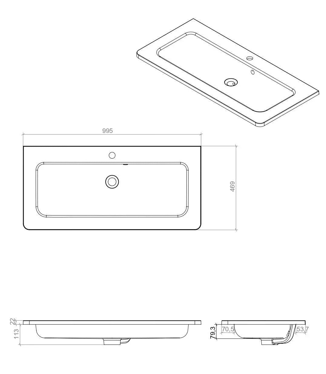 Mobilier de baie suspendat Accent alb AquaRodos