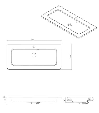 Mobilier de baie suspendat Accent alb AquaRodos