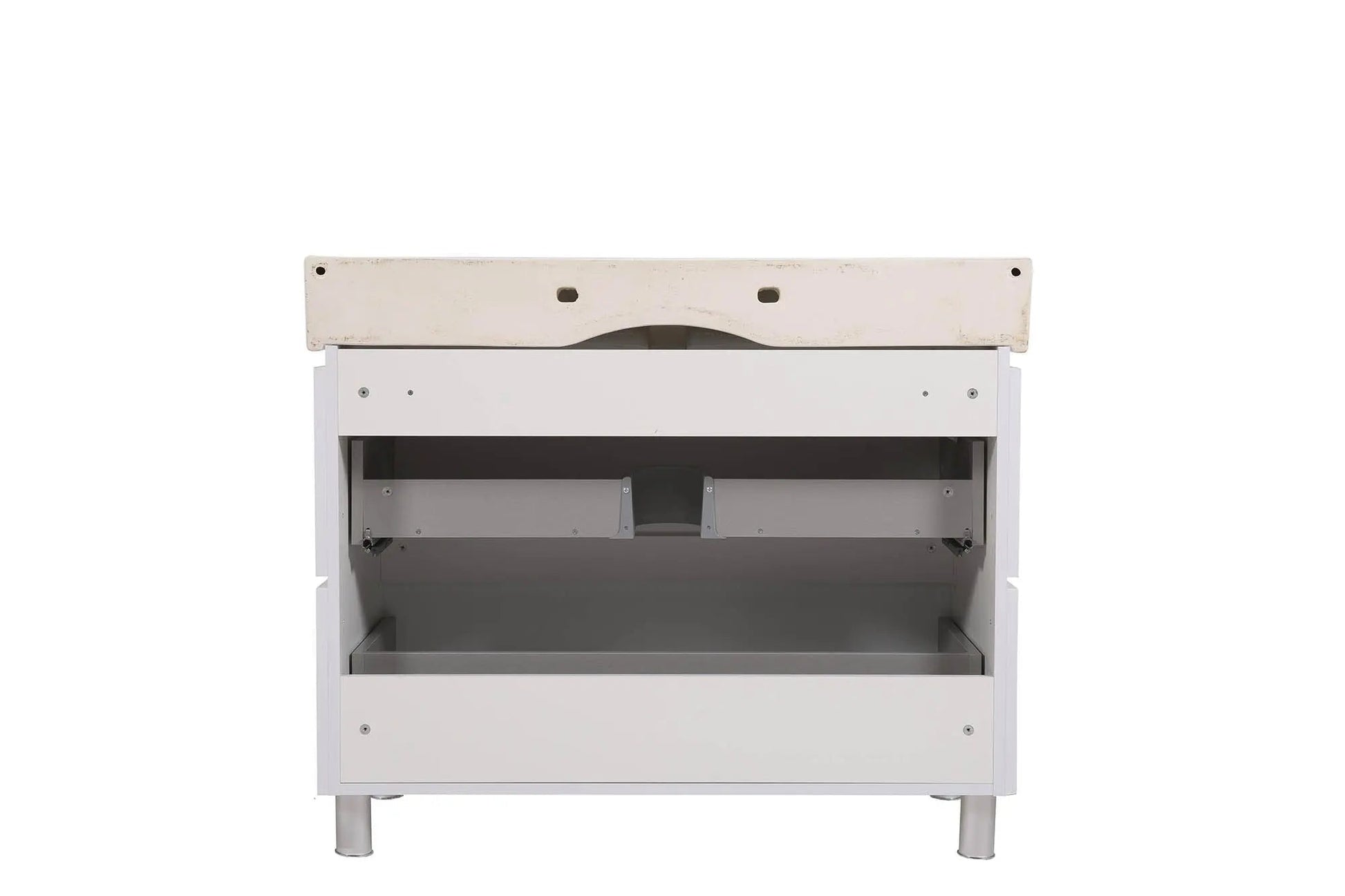 Mobilier de baie pe pardoseală Venice, Alb pentru 2 baterii Aqua Rodos