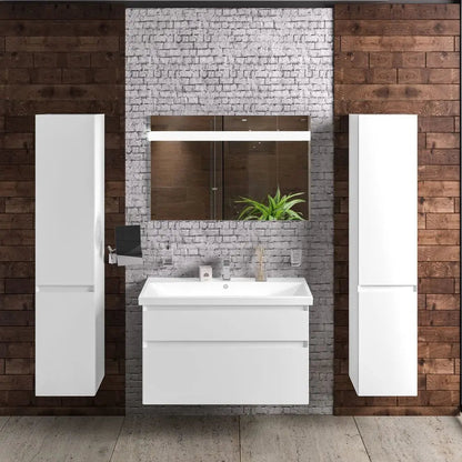 Mobilier de baie suspendat Elite, Alb Mat Aqua Rodos