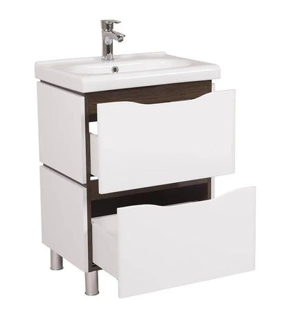 Mobilier de baie pe pardoseală Venice, Alb+Wenge (City) Aqua Rodos