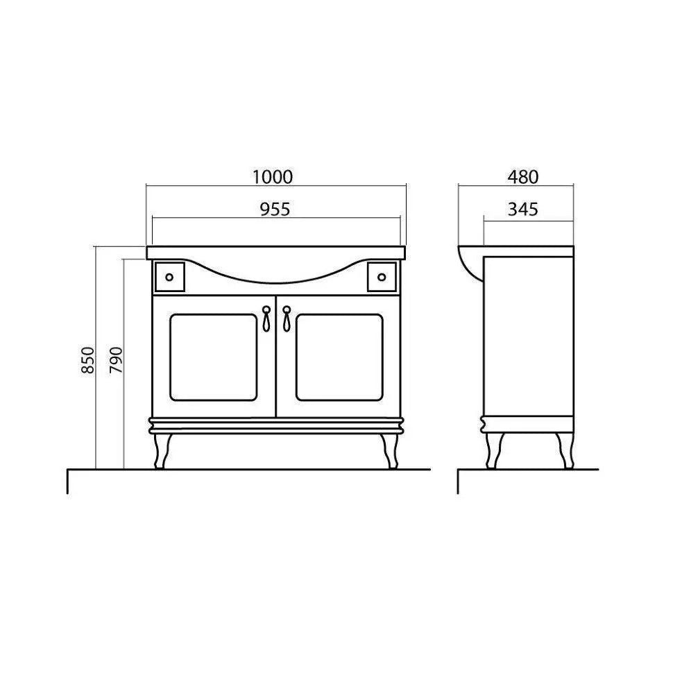 Mobilier de baie pe pardoseală Beatrice negru+crom Aqua Rodos