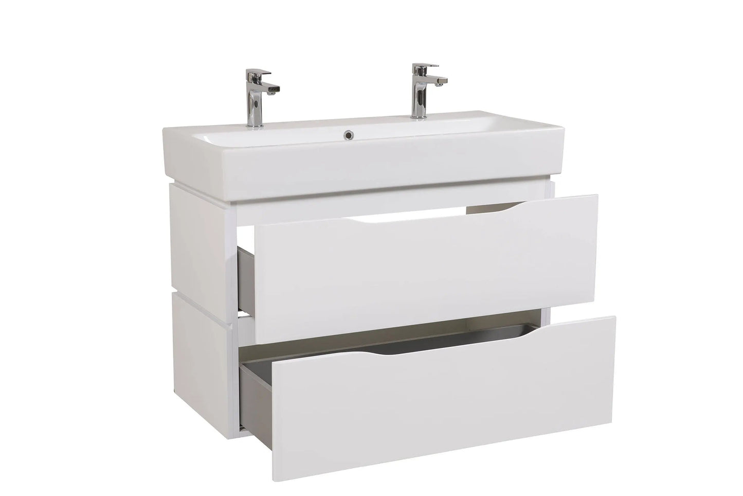 Mobilier de baie suspendat Venice, Alb pentru 2 baterii Aqua Rodos