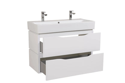 Mobilier de baie suspendat Venice, Alb pentru 2 baterii Aqua Rodos