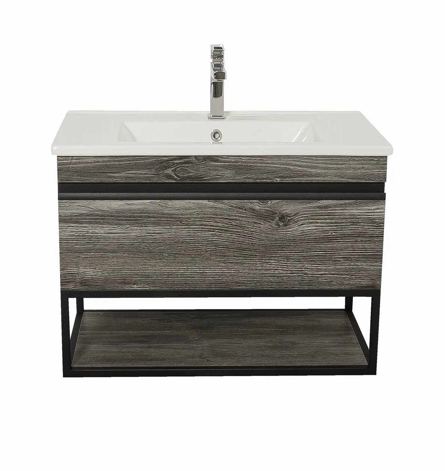 Mobilier de baie suspendat Loft Iron, Oak moras Aqua Rodos