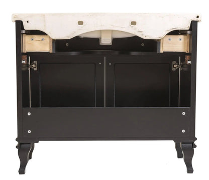 Mobilier de baie pe pardoseală Beatrice negru+crom Aqua Rodos