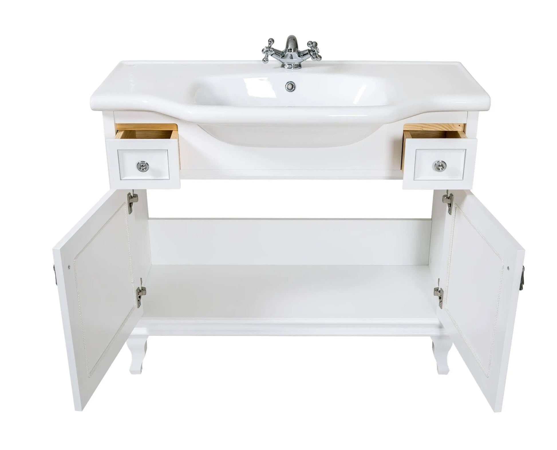 Mobilier de baie pe pardoseală Beatrice alb+crom Aqua Rodos