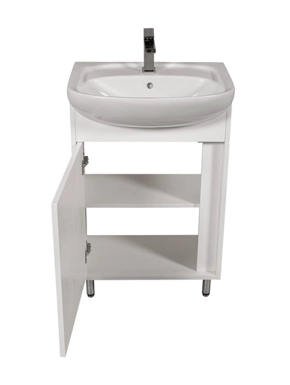 Mobilier de baie pe pardoseală Terra, Alb Aqua Rodos