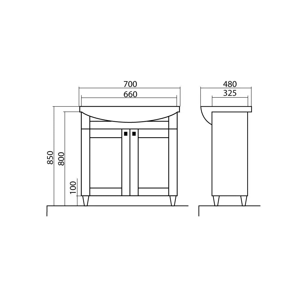 Mobilier de baie pe pardoseală Woodmix, Alb Aqua Rodos