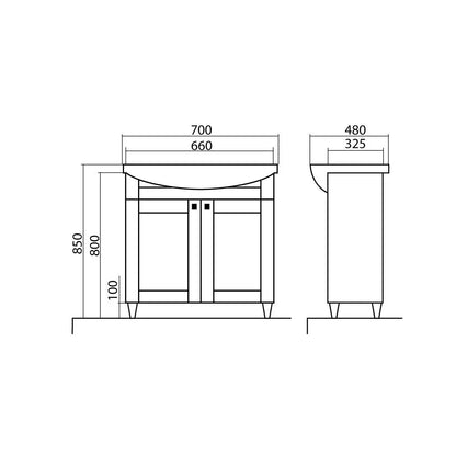 Mobilier de baie pe pardoseală Woodmix, Alb Aqua Rodos