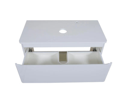 Mobilier de baie suspendat Accent alb, cu blat Aqua Rodos