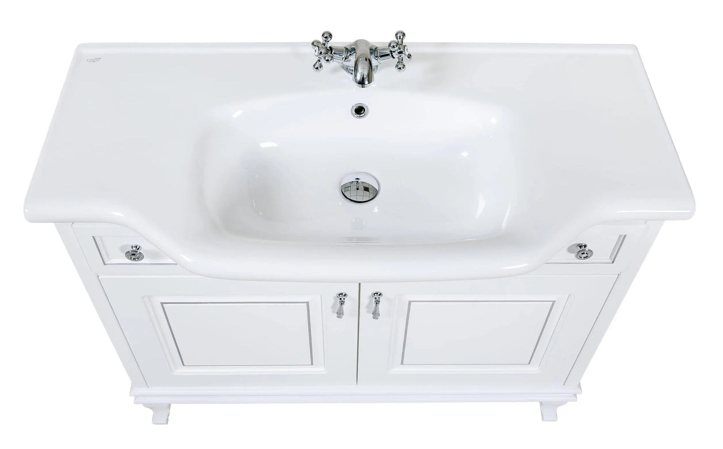 Mobilier de baie pe pardoseală Beatrice alb+crom Aqua Rodos