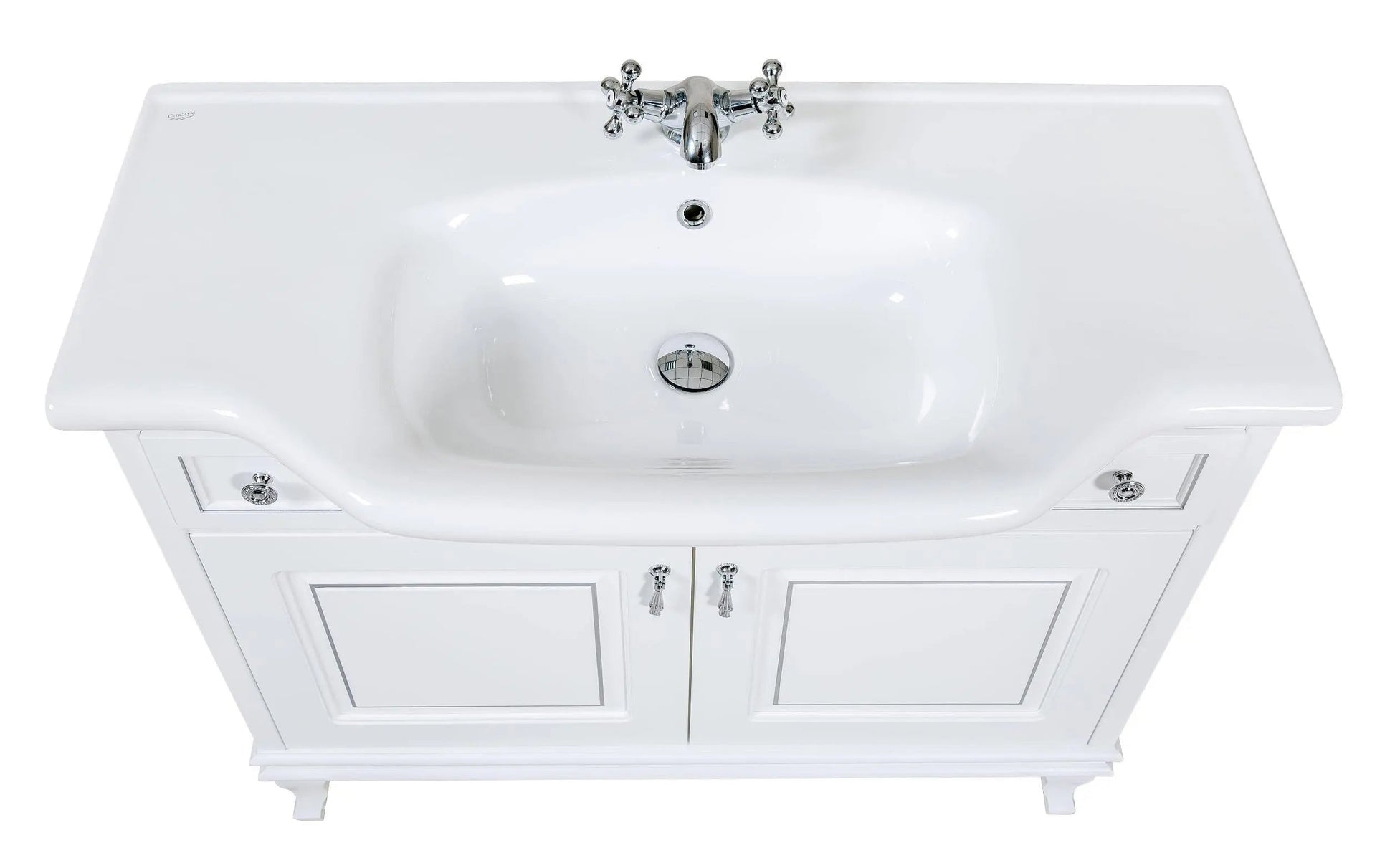 Mobilier de baie pe pardoseală Beatrice alb+crom Aqua Rodos