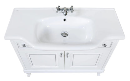 Mobilier de baie pe pardoseală Beatrice alb+crom Aqua Rodos