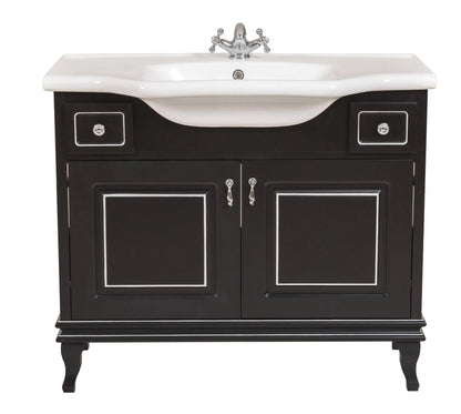 Mobilier de baie pe pardoseală Beatrice negru+crom Aqua Rodos