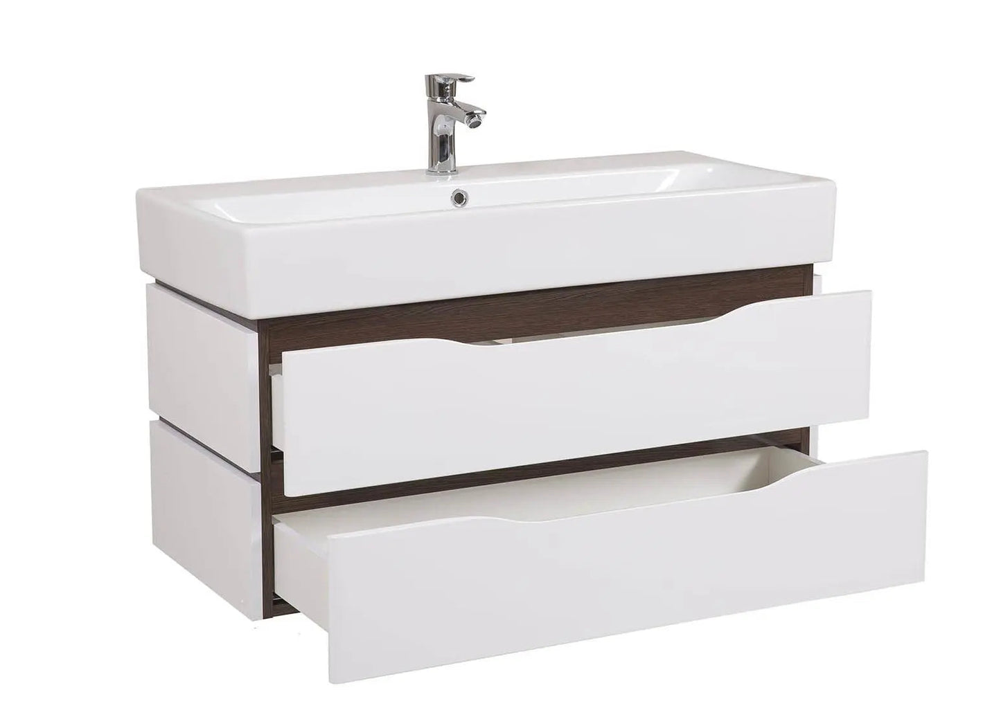 Mobilier de baie  suspendat  Venice, Alb+Wenge (Pinto) Aqua Rodos