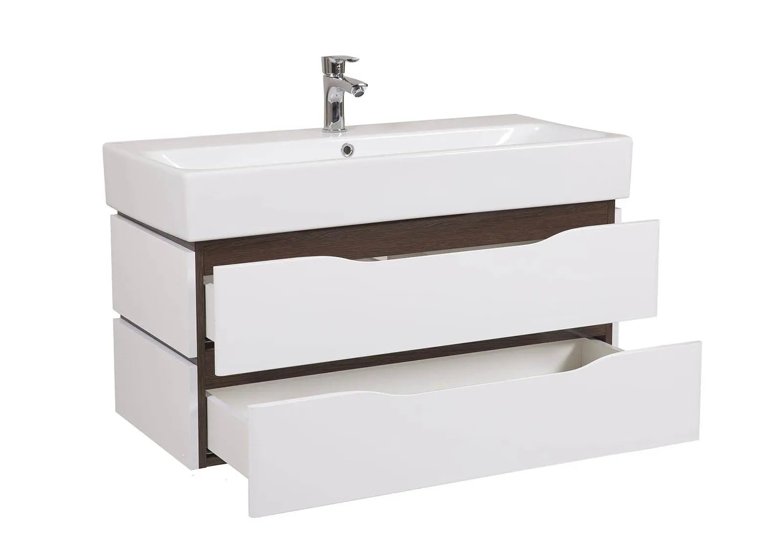 Mobilier de baie  suspendat  Venice, Alb+Wenge (Pinto) Aqua Rodos