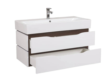 Mobilier de baie  suspendat  Venice, Alb+Wenge (Pinto) Aqua Rodos