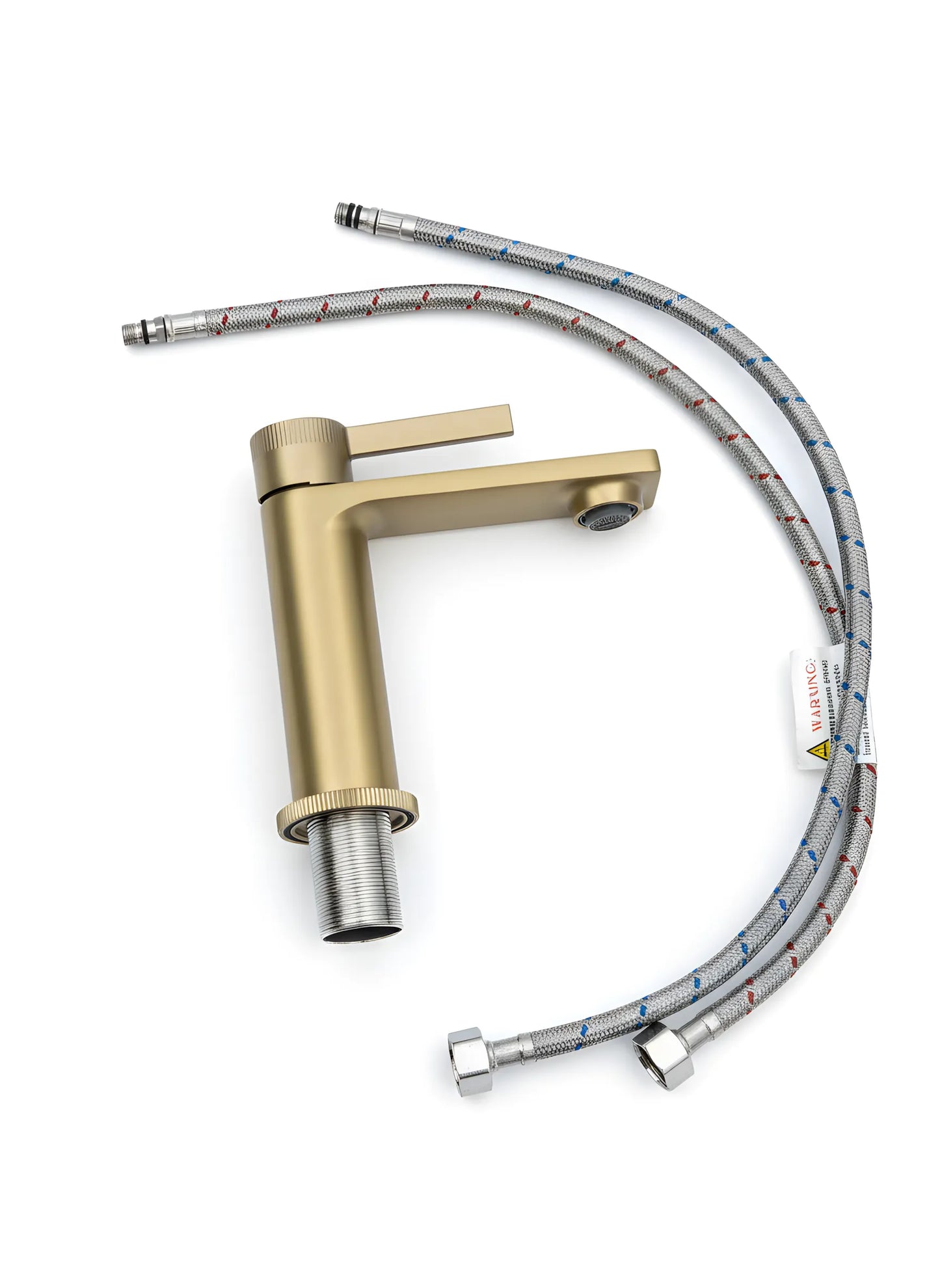 Waschbeckenarmatur aus Messing – vertikales Design in Gold