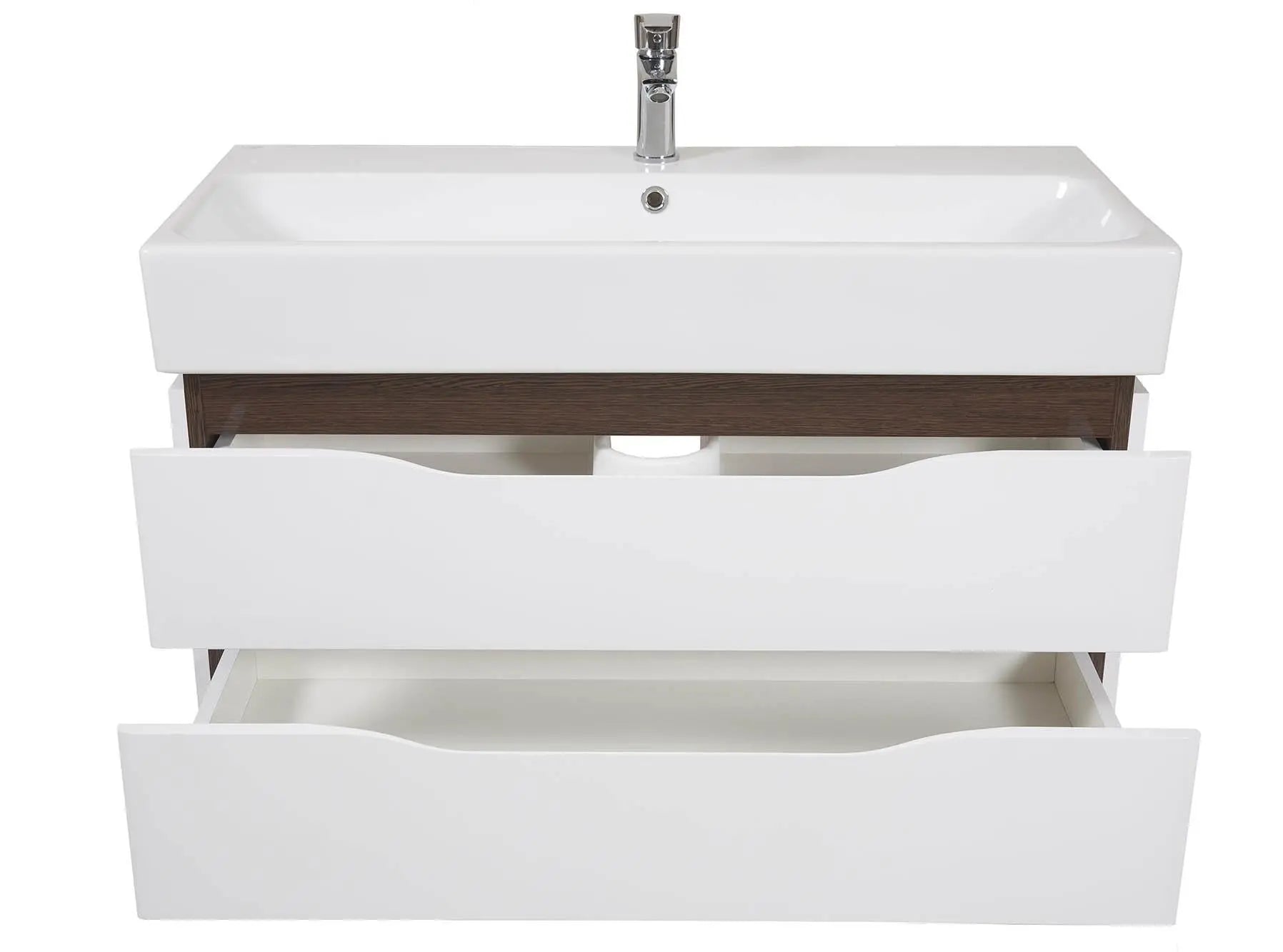 Mobilier de baie  suspendat  Venice, Alb+Wenge (Pinto) Aqua Rodos
