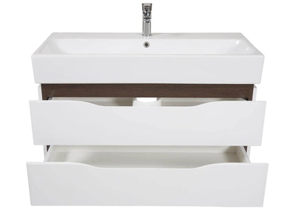 Mobilier de baie  suspendat  Venice, Alb+Wenge (Pinto) Aqua Rodos
