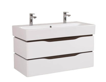 Mobilier de baie  suspendat  Venice , Alb+Wenge (Pinto 2 baterii) Aqua Rodos