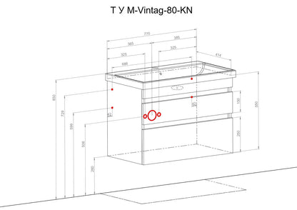 Mobilier de baie suspendat Vintage, Industrial Aqua Rodos