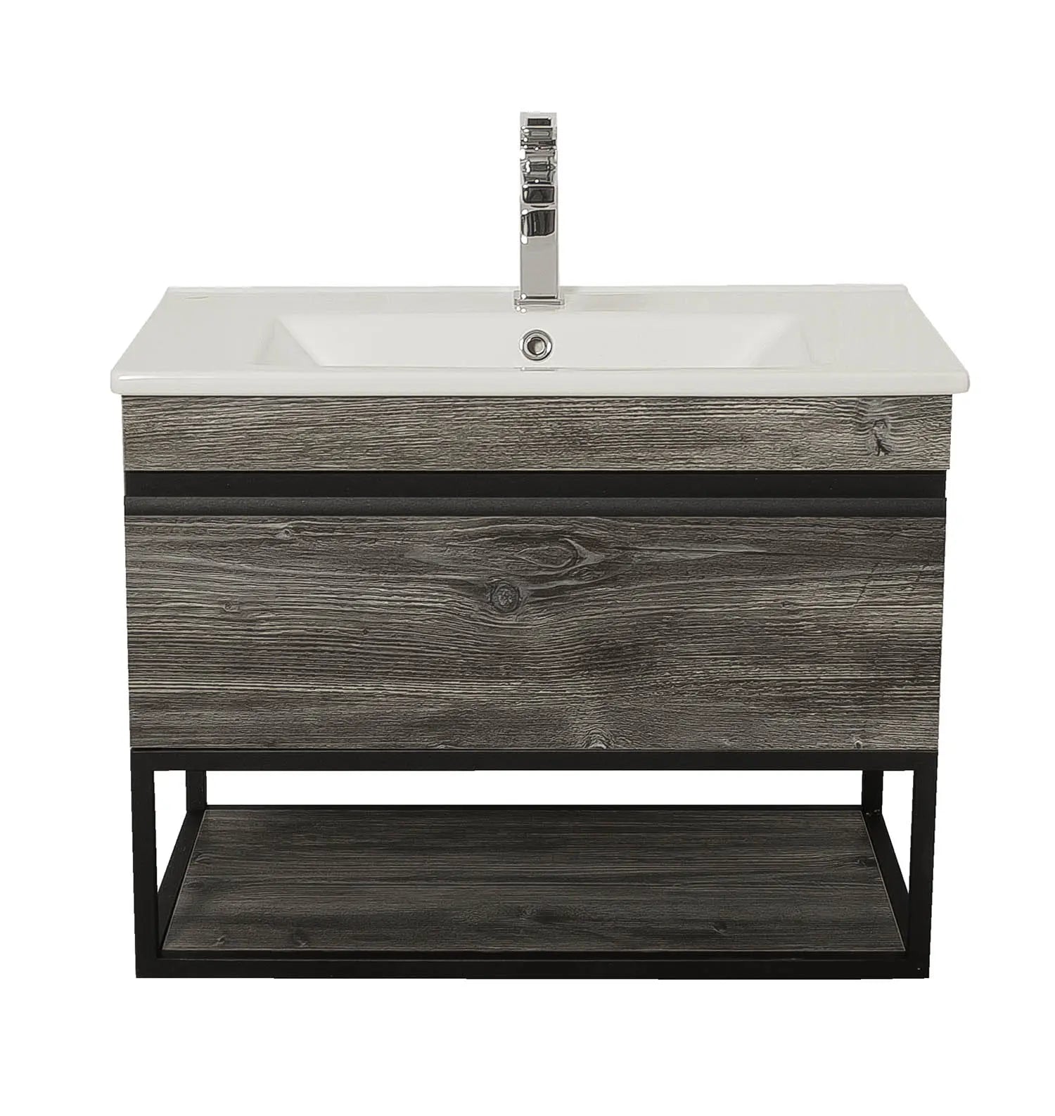 Mobilier de baie suspendat Loft Iron, Oak moras Aqua Rodos