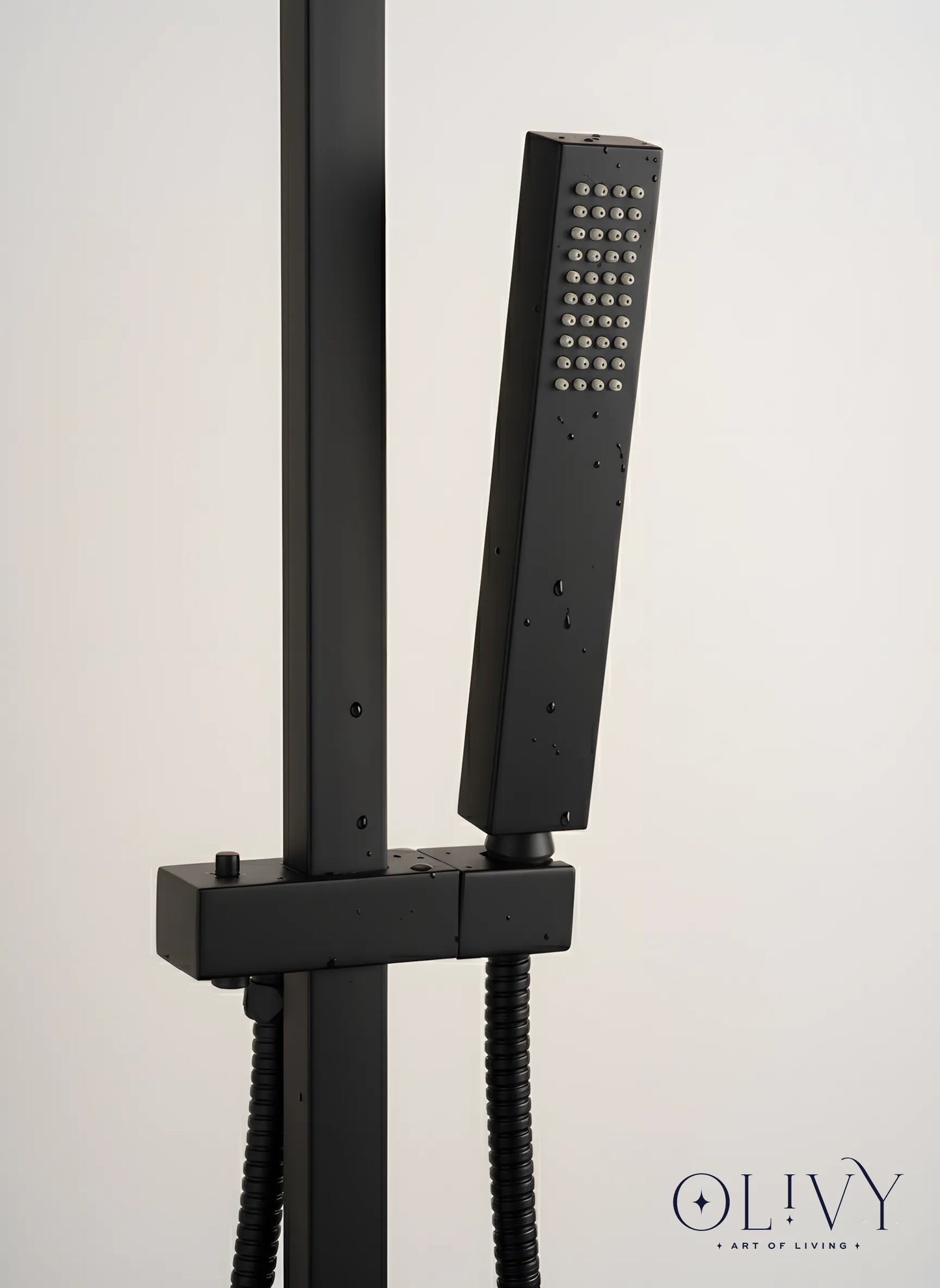 H-Cubic Thermostat-Duschset – Quadratisches Design, Edelstahl Premium, Matt Schwarz