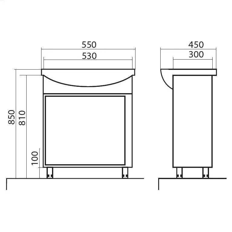 Mobilier de baie pe pardoseală Terra, Alb Aqua Rodos