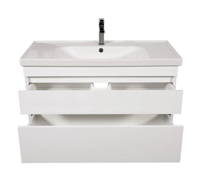 Mobilier de baie suspendat Vintage, Alb lucios Aqua Rodos