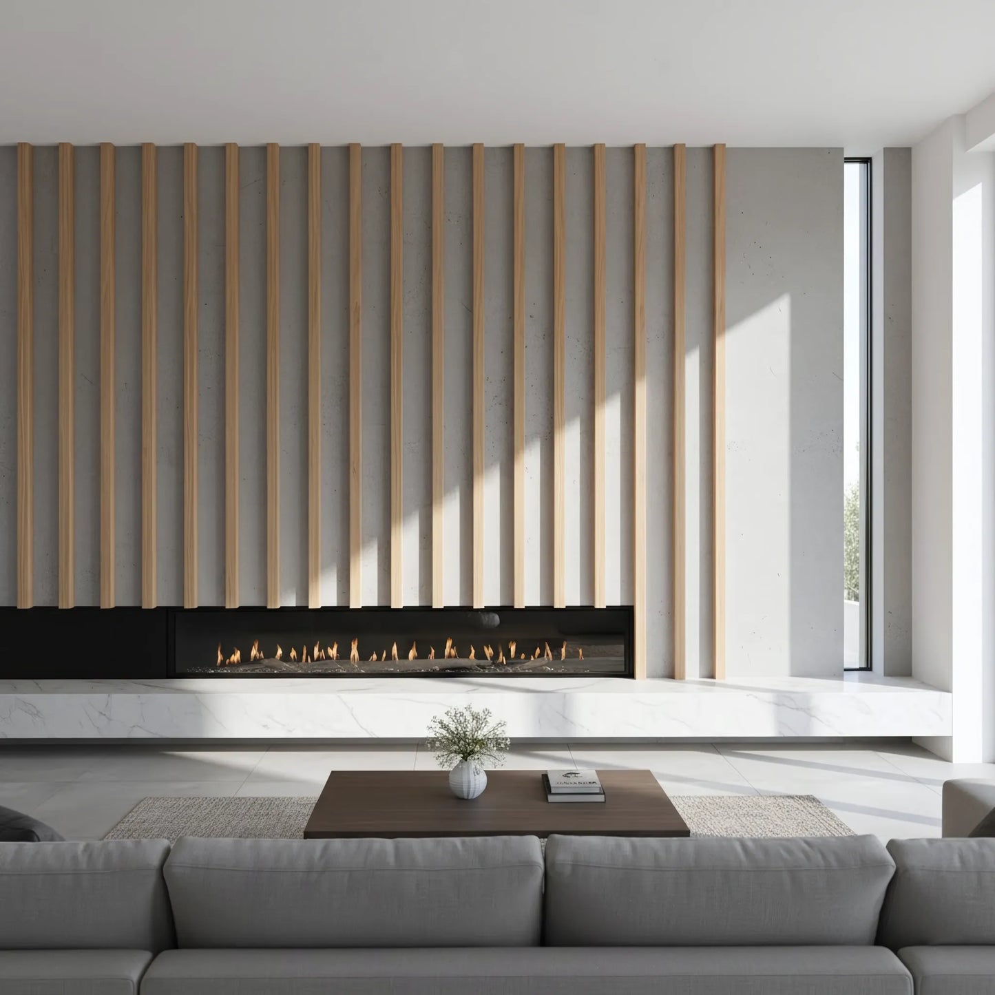 Eiche-Lamellenpaneel aus Holz – Linea Slim Single