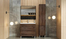 Mobilier de baie pe pardoseala Accent castan Aqua Rodos