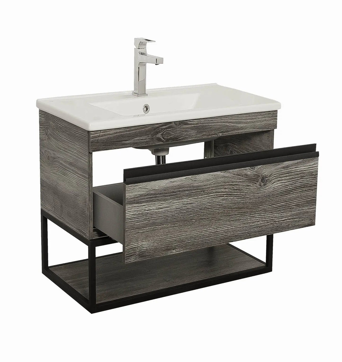 Mobilier de baie suspendat Loft Iron, Oak moras Aqua Rodos