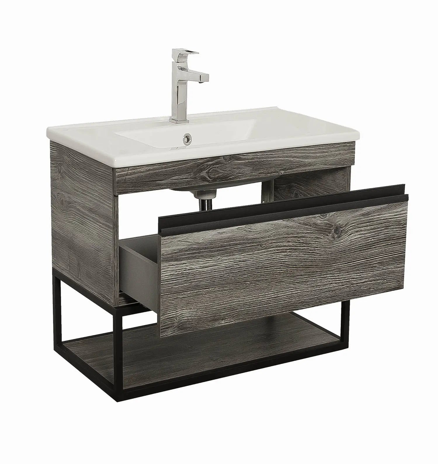 Mobilier de baie suspendat Loft Iron, Oak moras Aqua Rodos