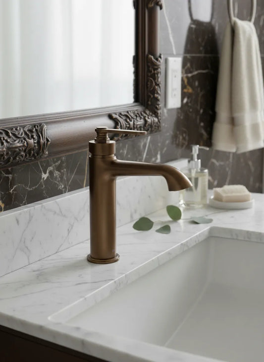 Baterie lavoar baie cu bază și mâner în trepte – B1006A 01