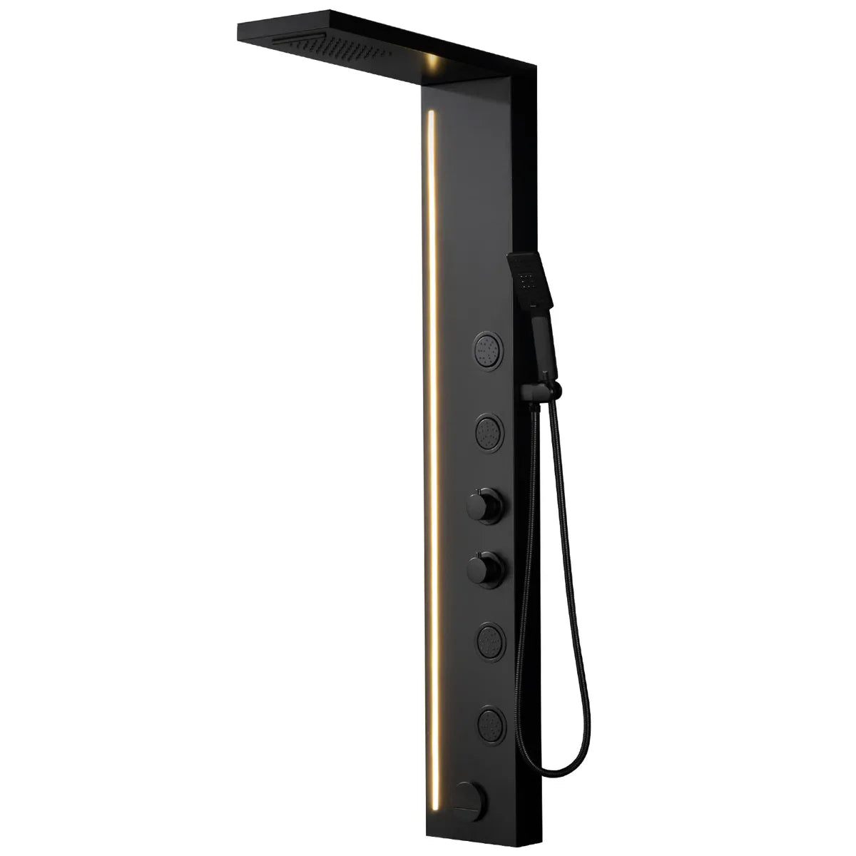 Duschpaneel Black Line – Modernes Design mit LED-Lichtleiste und Multifunktionssystem