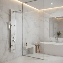 Duschpaneel Marble White – Premium-Design mit Mehrfach-Hydromassage und Regendusche