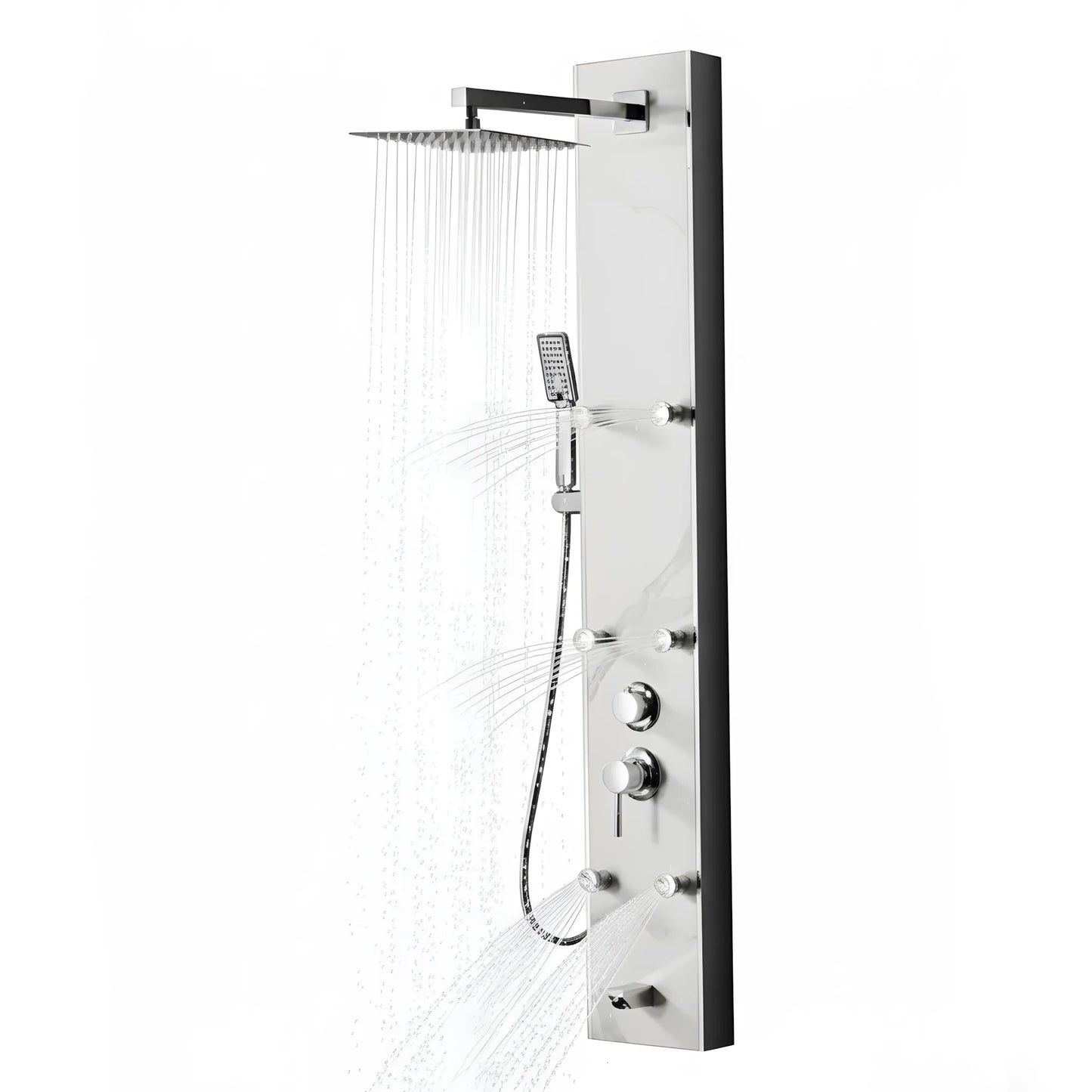 Duschpaneel Marble White – Premium-Design mit Mehrfach-Hydromassage und Regendusche