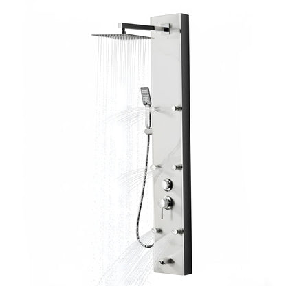 Duschpaneel Marble White – Premium-Design mit Mehrfach-Hydromassage und Regendusche