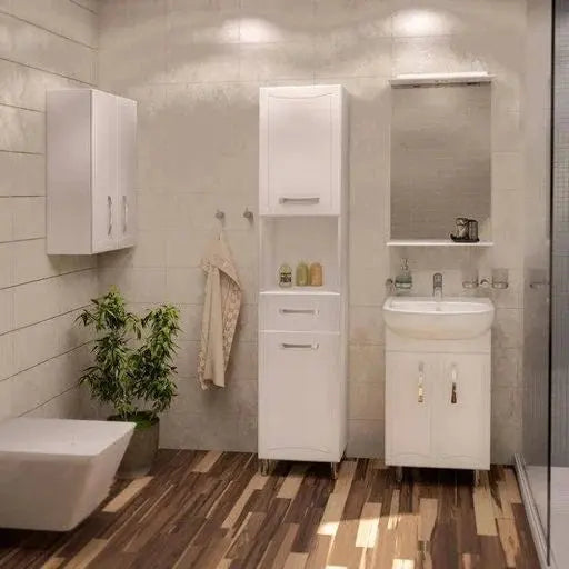 Mobilier de baie pe pardoseală Decor, Alb Aqua Rodos