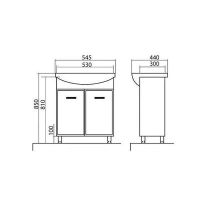 Mobilier de baie pe pardoseală Decor, Alb Aqua Rodos