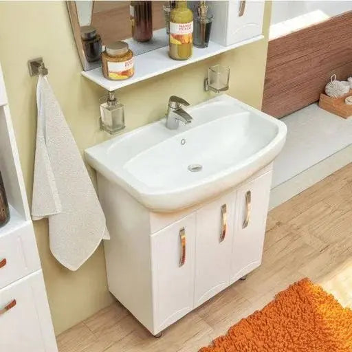 Mobilier de baie pe pardoseală Decor, Alb Aqua Rodos