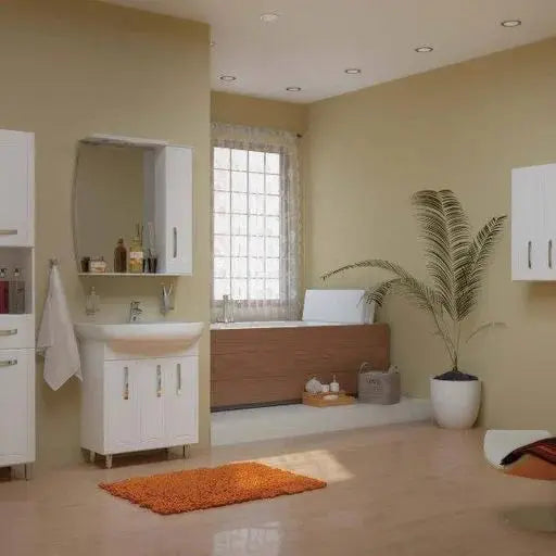 Mobilier de baie pe pardoseală Decor, Alb Aqua Rodos
