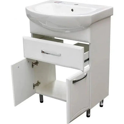 Mobilier de baie pe pardoseală cu sertar Decor, Alb Aqua Rodos