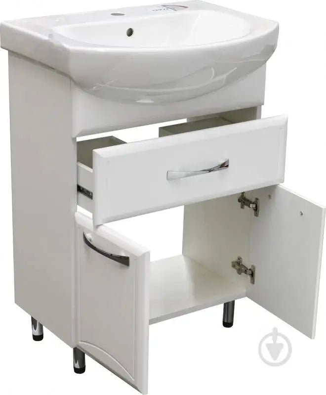 Mobilier de baie pe pardoseală cu sertar Decor, Alb Aqua Rodos
